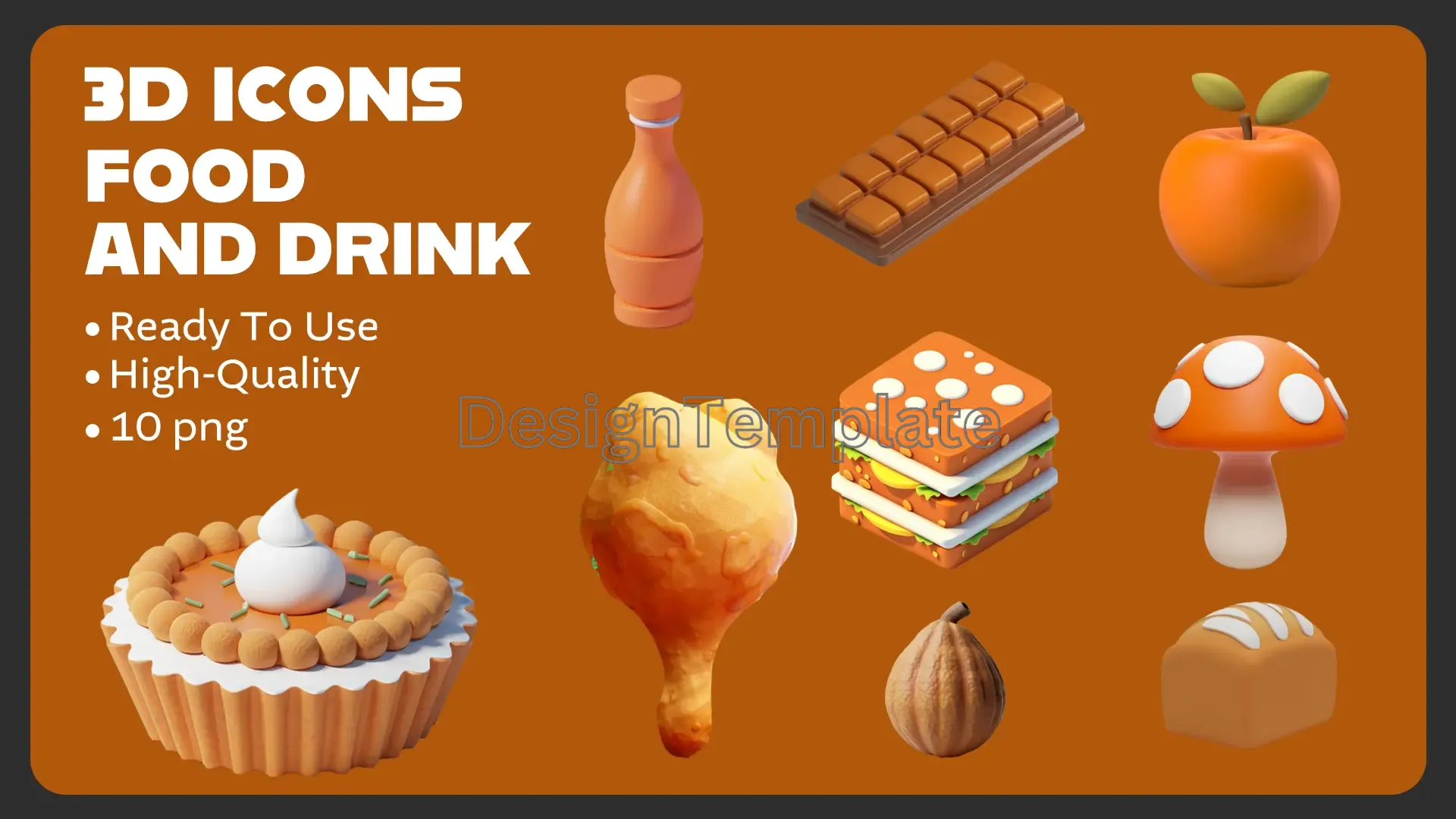 Food and Drinks 3D Design Elements Pack